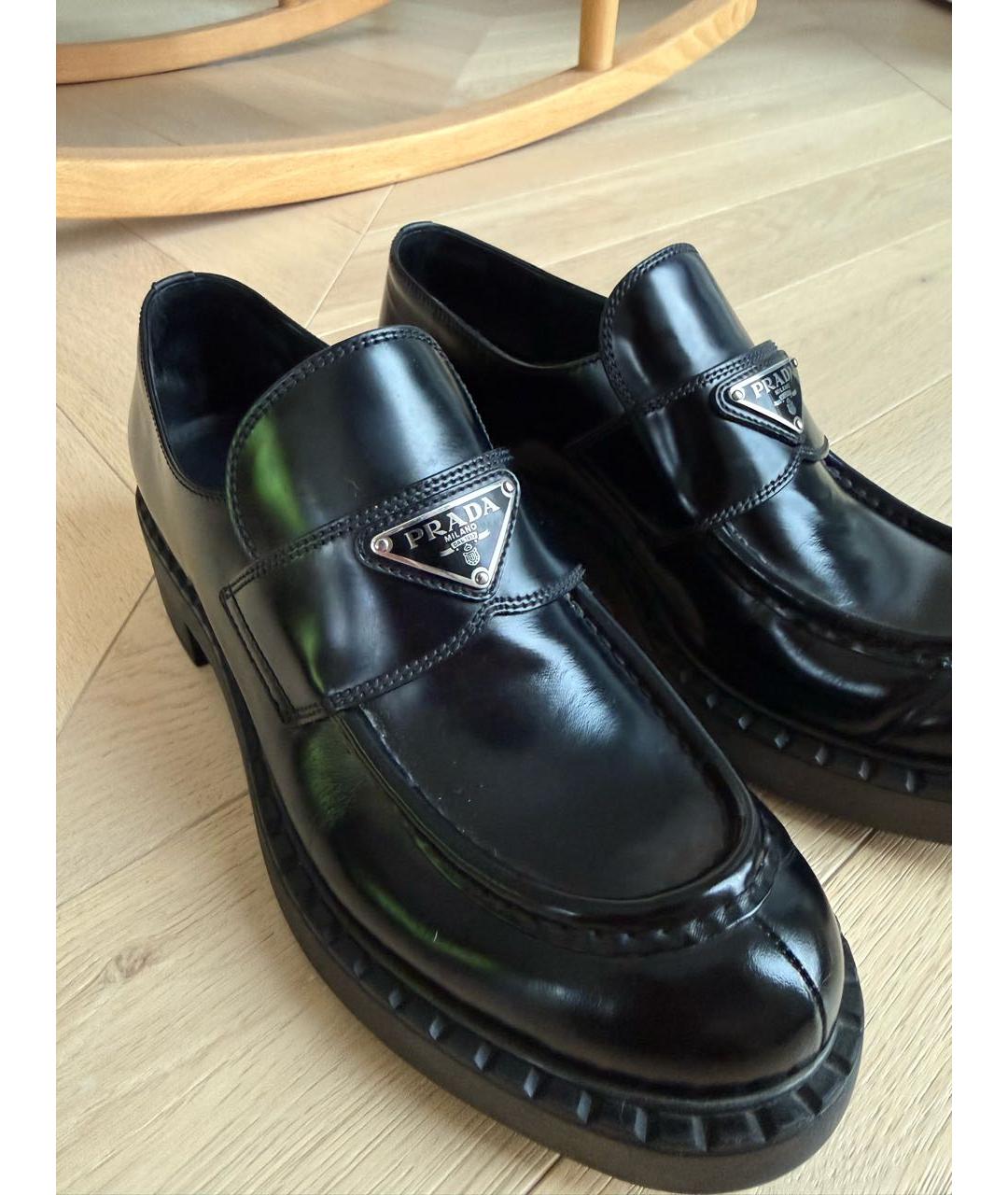 PRADA Черные лоферы из лакированной кожи, фото 5
