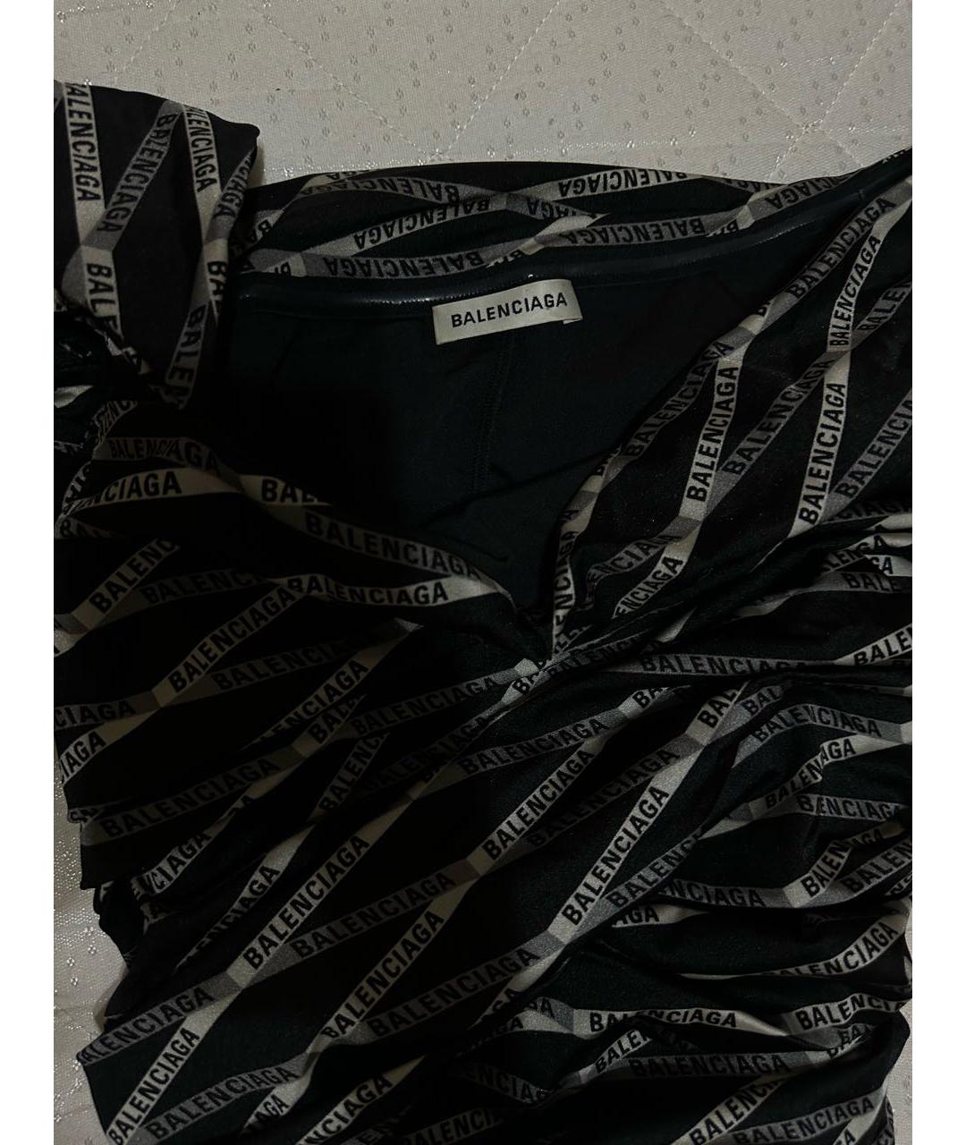 BALENCIAGA Черное полиамидовое коктейльное платье, фото 8