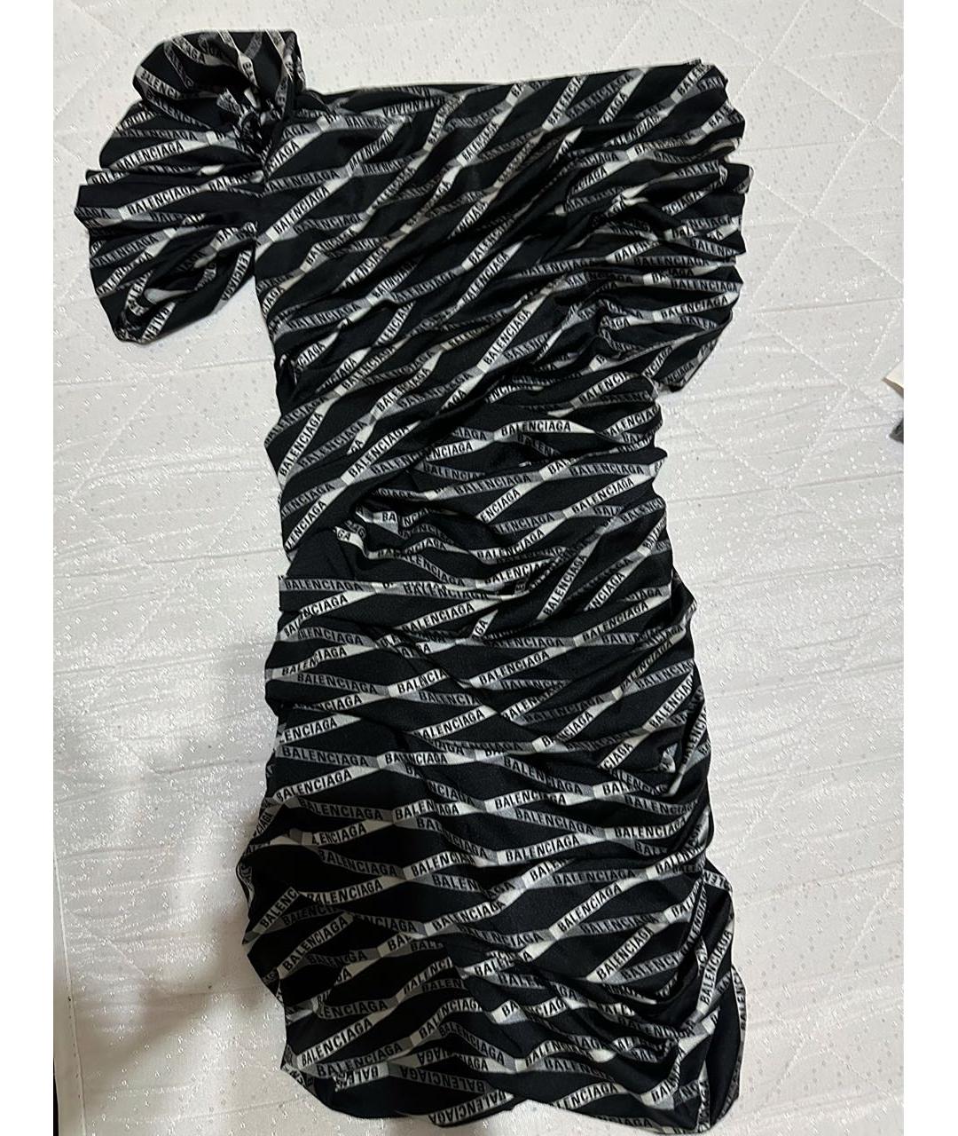 BALENCIAGA Черное полиамидовое коктейльное платье, фото 5