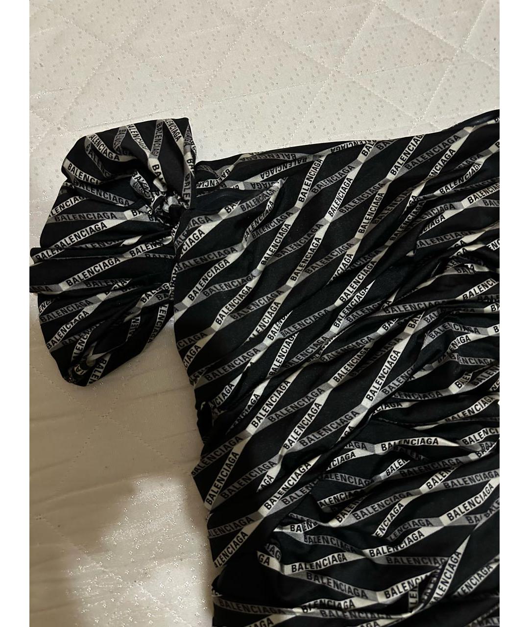 BALENCIAGA Черное полиамидовое коктейльное платье, фото 7