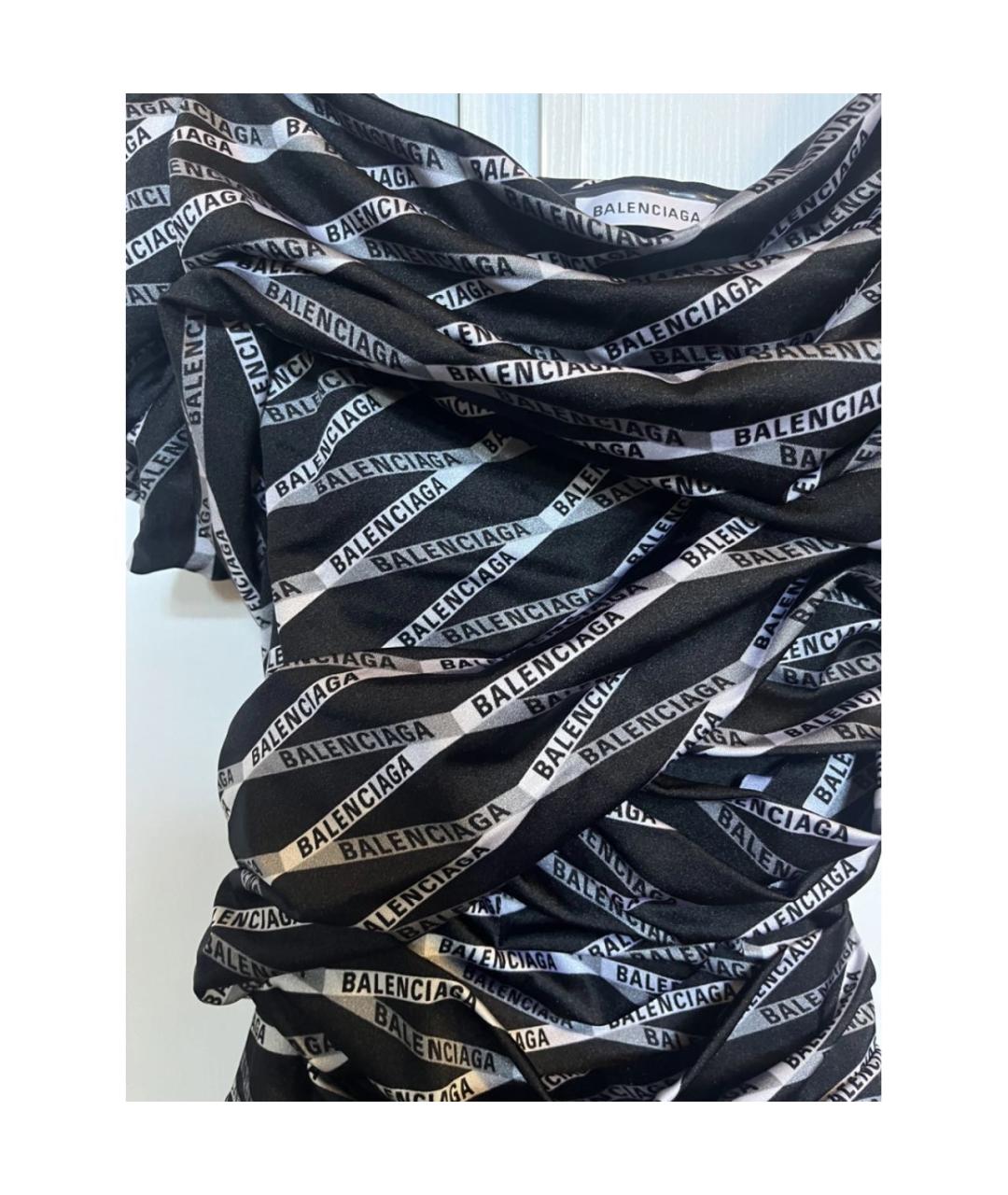 BALENCIAGA Черное полиамидовое коктейльное платье, фото 8