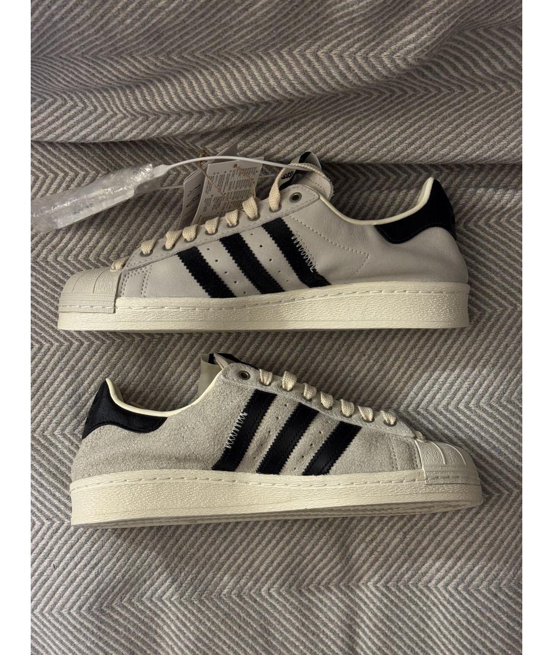 ADIDAS Бежевые кожаные низкие кроссовки / кеды, фото 2