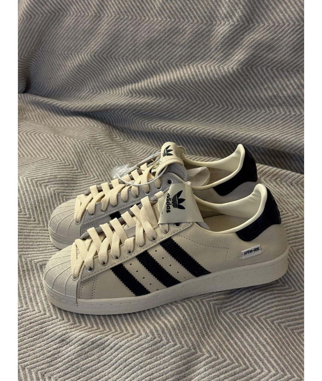 ADIDAS Бежевые кожаные низкие кроссовки / кеды, фото 3