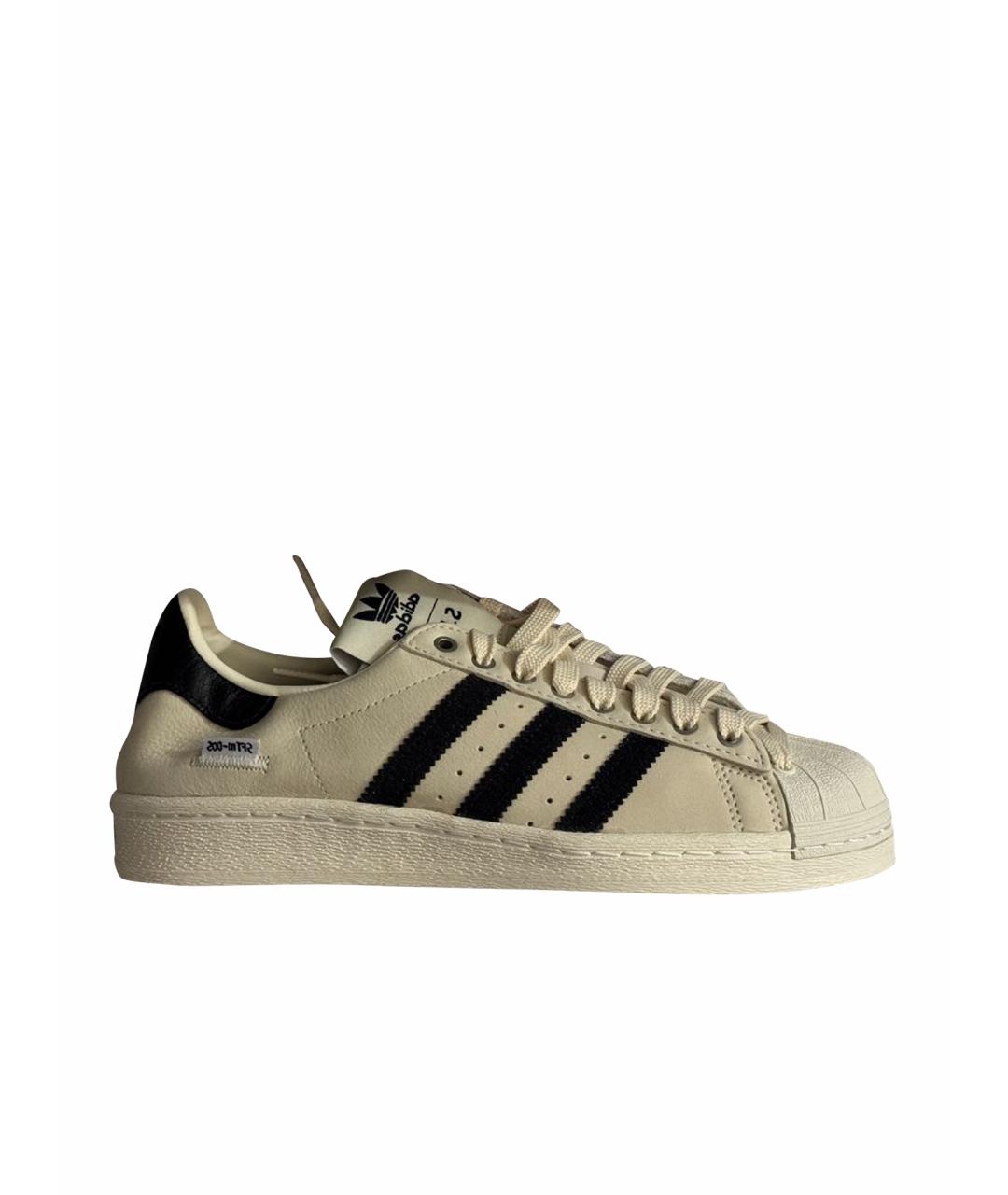 ADIDAS Бежевые кожаные низкие кроссовки / кеды, фото 7