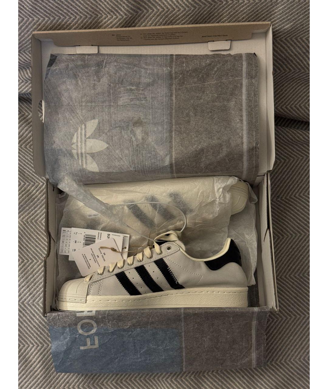 ADIDAS Бежевые кожаные низкие кроссовки / кеды, фото 4