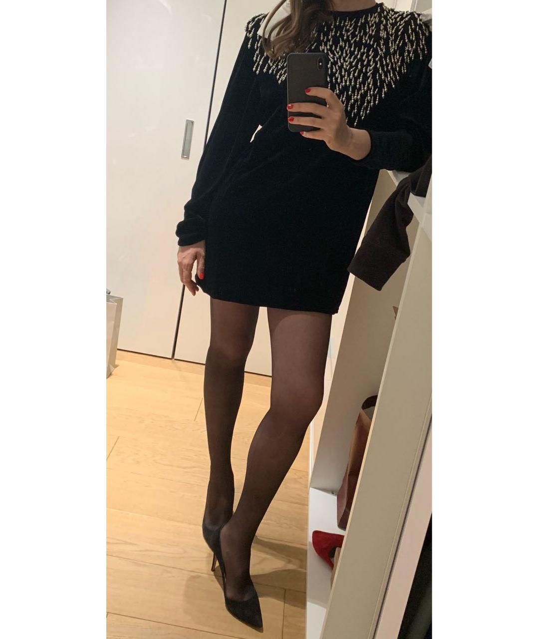 ISABEL MARANT Черное бархатное коктейльное платье, фото 5