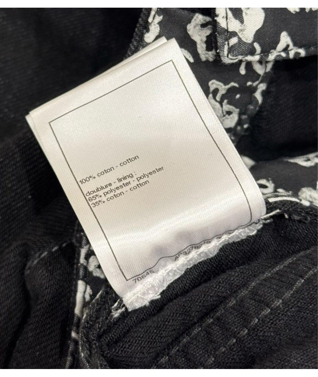 CHANEL Черные хлопковые прямые джинсы, фото 5