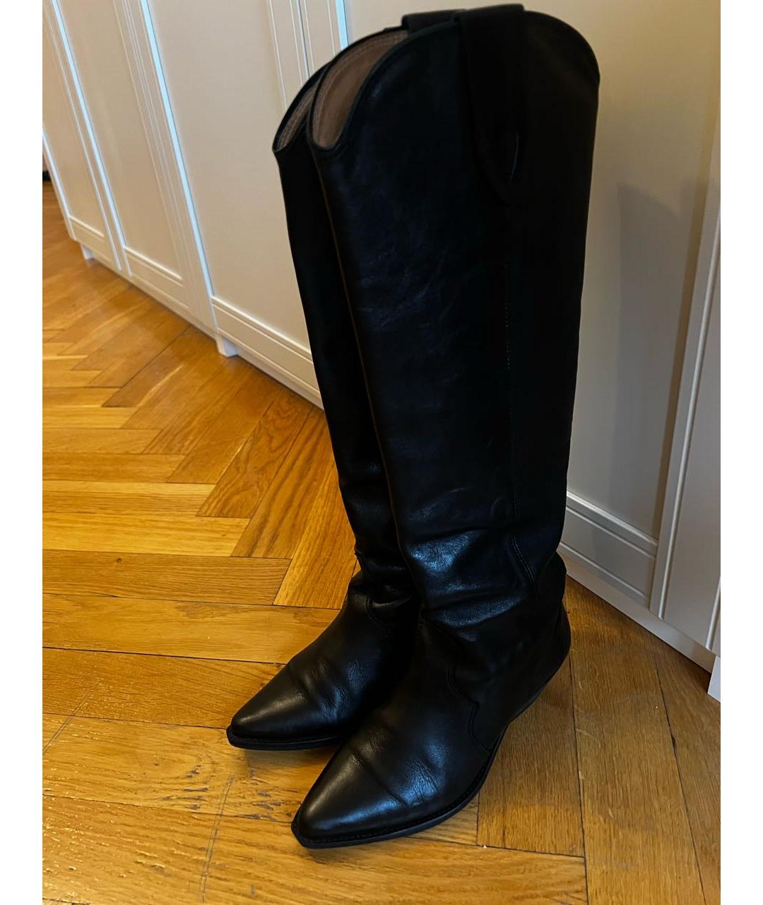 ISABEL MARANT Черные кожаные сапоги, фото 2