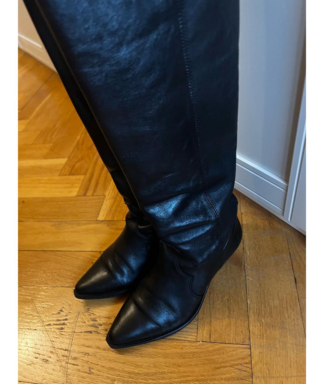 ISABEL MARANT Черные кожаные сапоги, фото 6