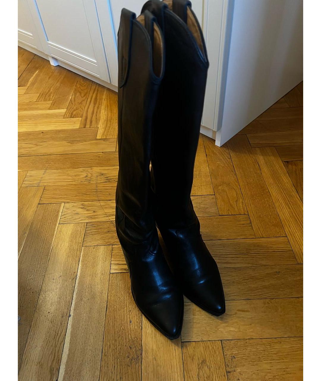 ISABEL MARANT Черные кожаные сапоги, фото 3