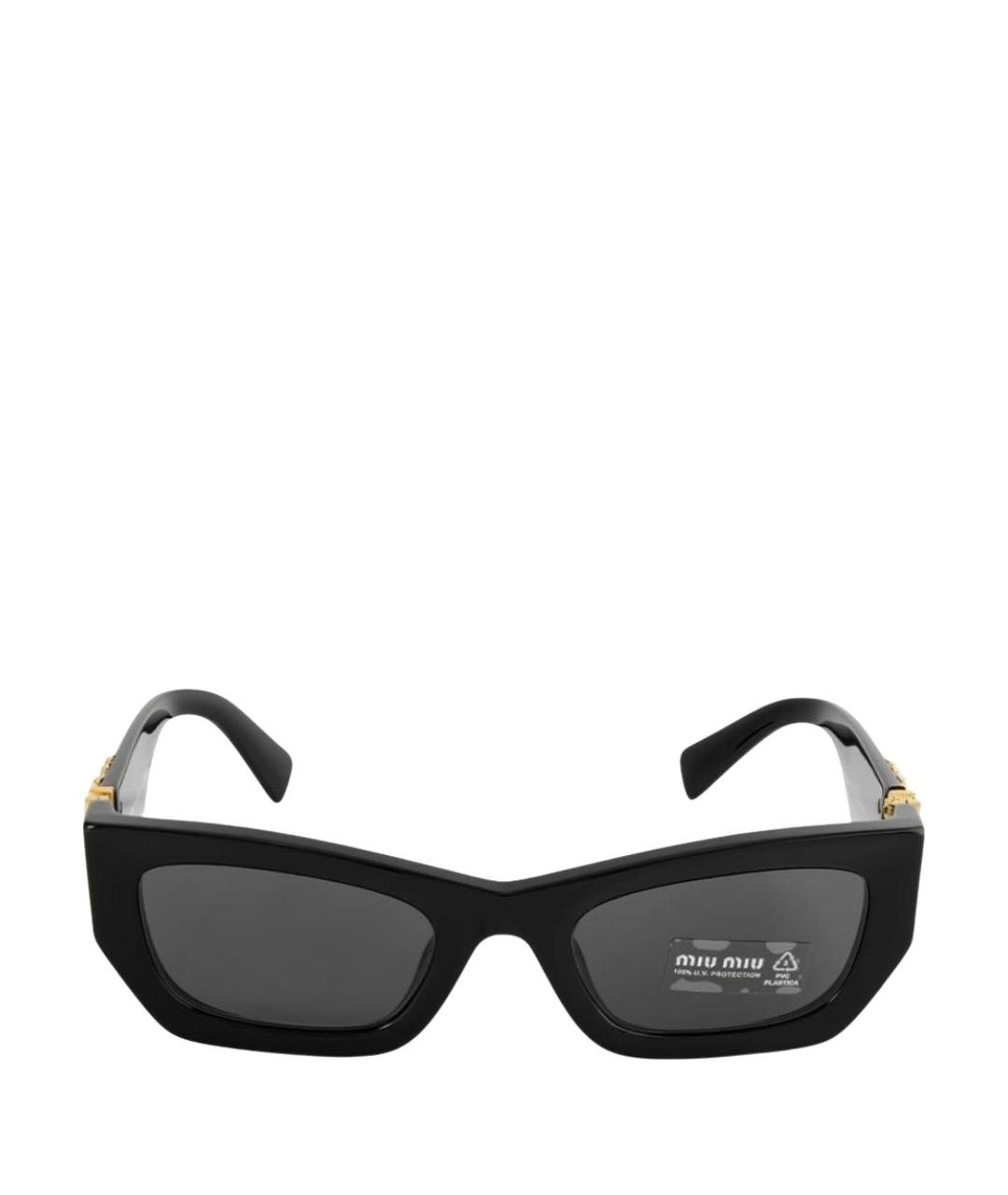 MIU MIU Черные пластиковые солнцезащитные очки, фото 1