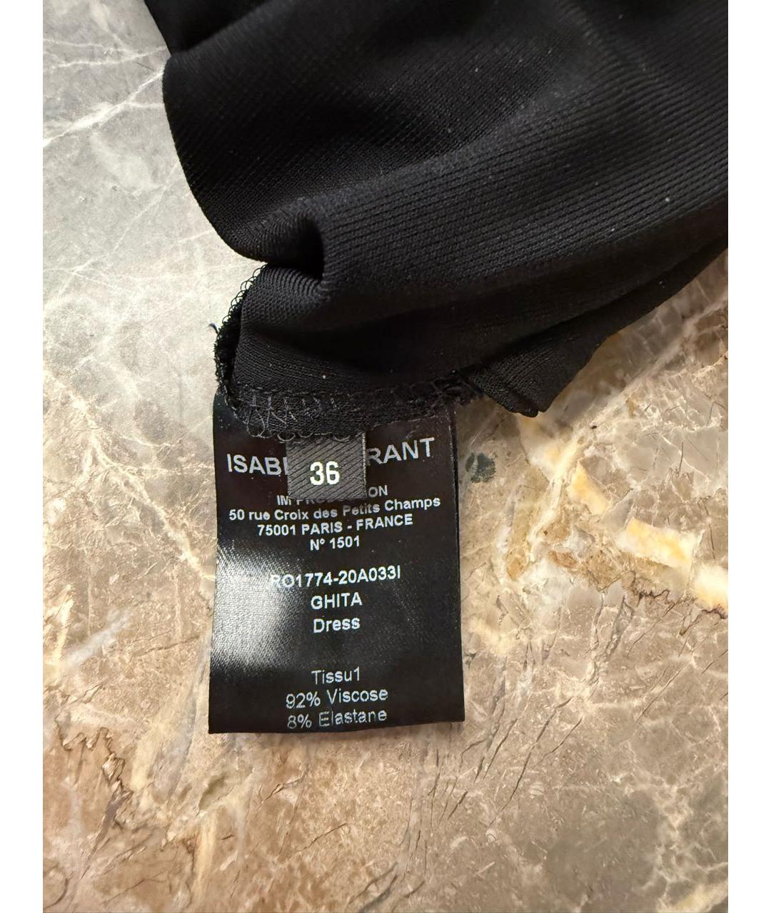 ISABEL MARANT Черное вискозное коктейльное платье, фото 4