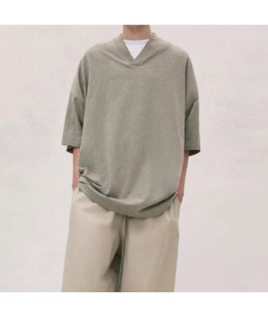 FEAR OF GOD ESSENTIALS Серая хлопковая футболка, фото 4