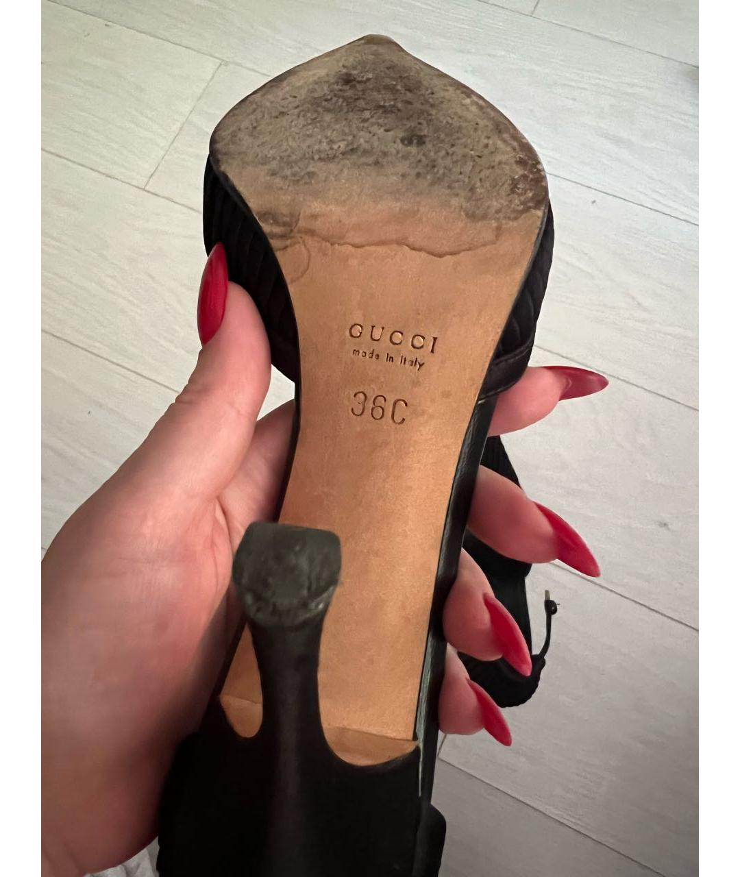 GUCCI Черные текстильные туфли, фото 4