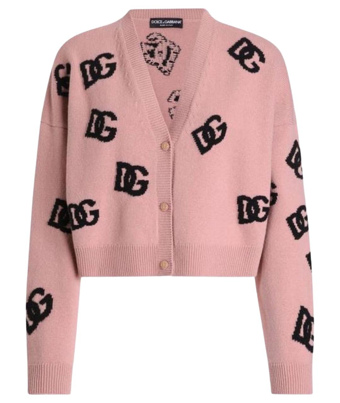 DOLCE&GABBANA Розовый шерстяной кардиган, фото 1