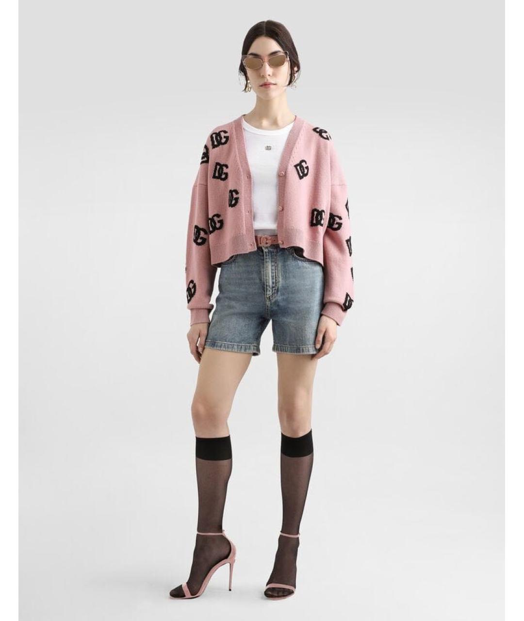 DOLCE&GABBANA Розовый шерстяной кардиган, фото 2