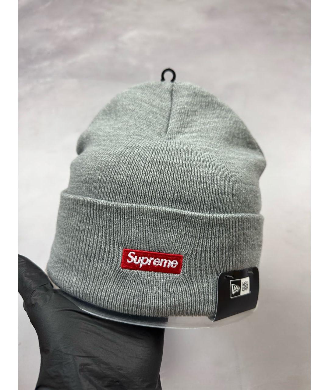 SUPREME Серая шапка, фото 4