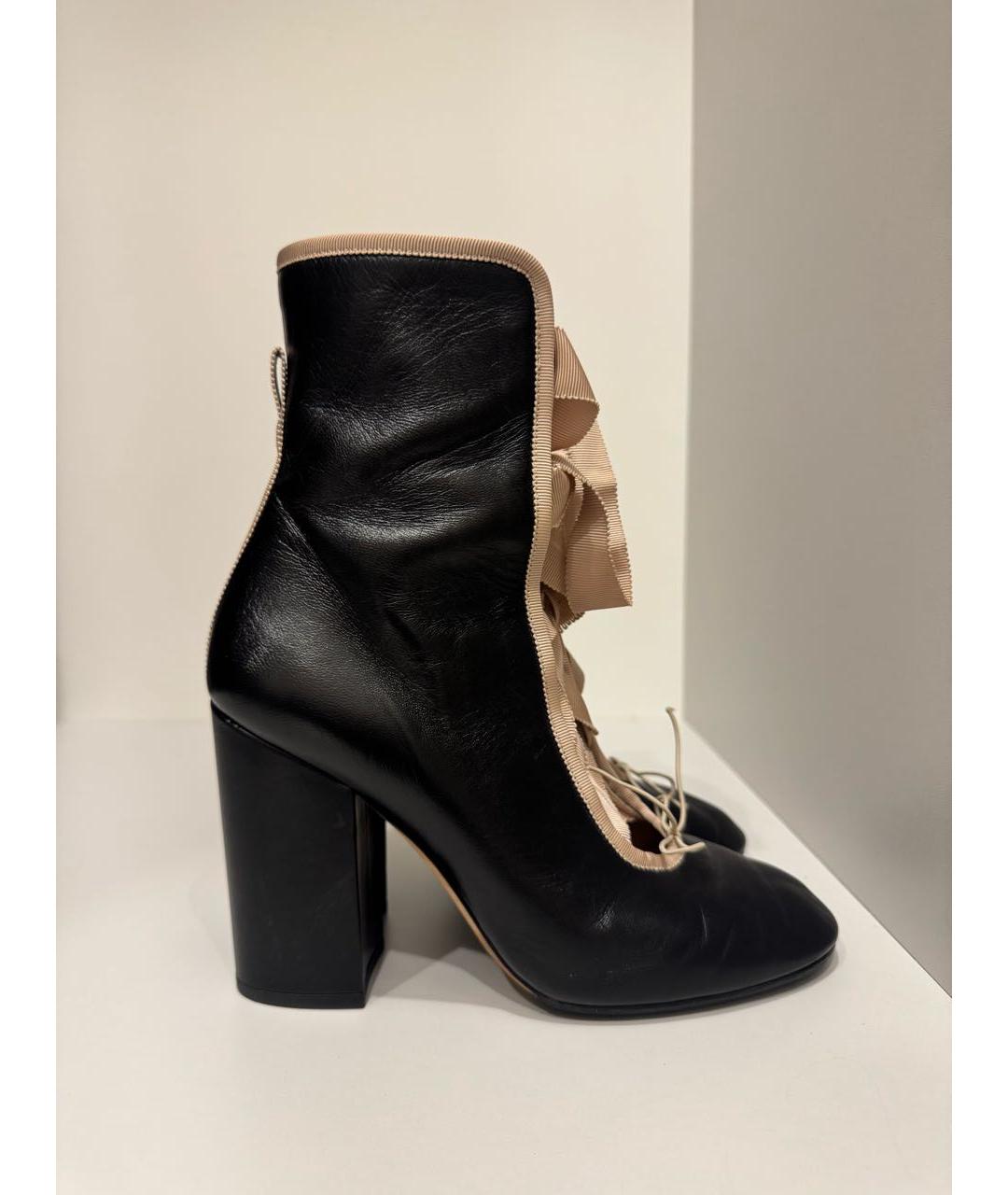 VALENTINO Черные кожаные ботильоны, фото 6