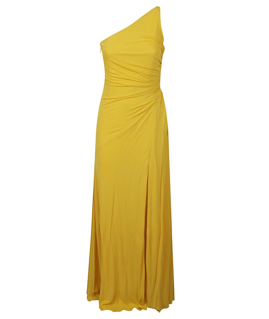 ALEXANDER MCQUEEN Желтое вискозное вечернее платье, фото 1