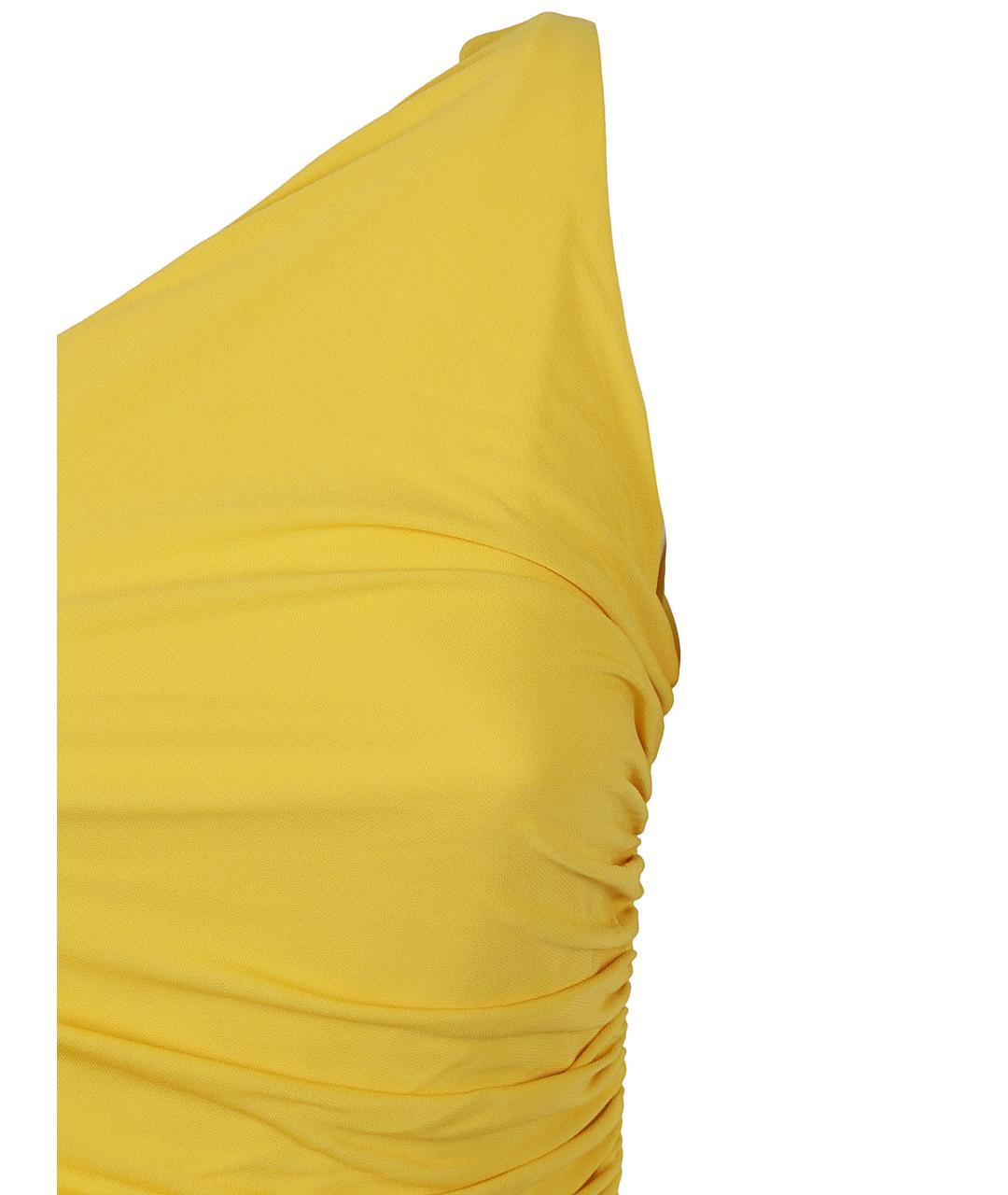 ALEXANDER MCQUEEN Желтое вискозное вечернее платье, фото 3