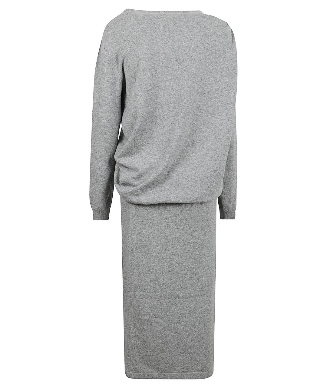 FABIANA FILIPPI Серое шерстяное вечернее платье, фото 3