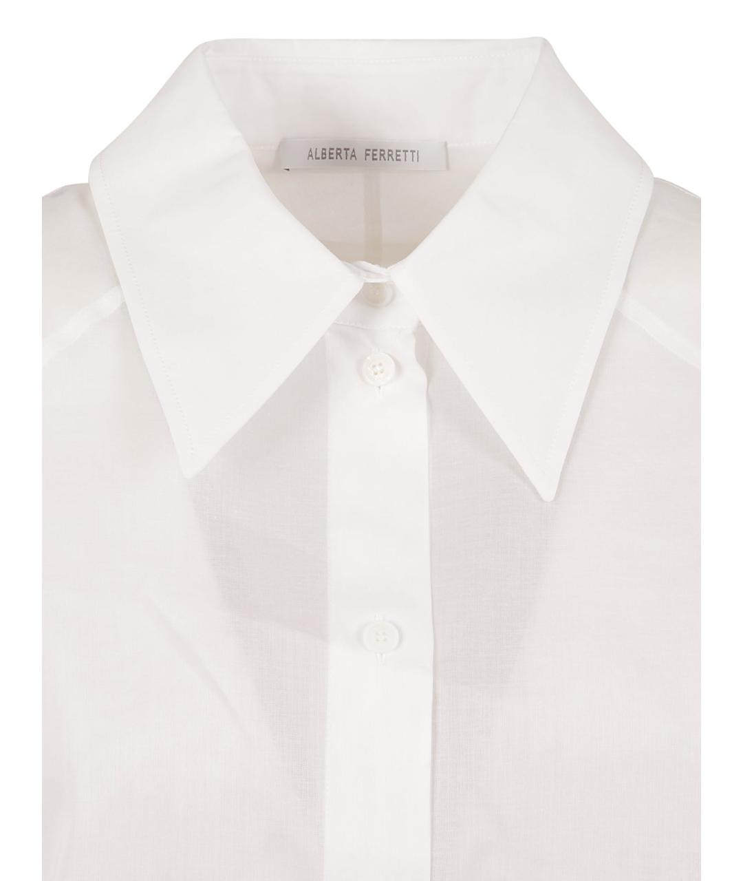 ALBERTA FERRETTI Белая хлопковая рубашка, фото 3
