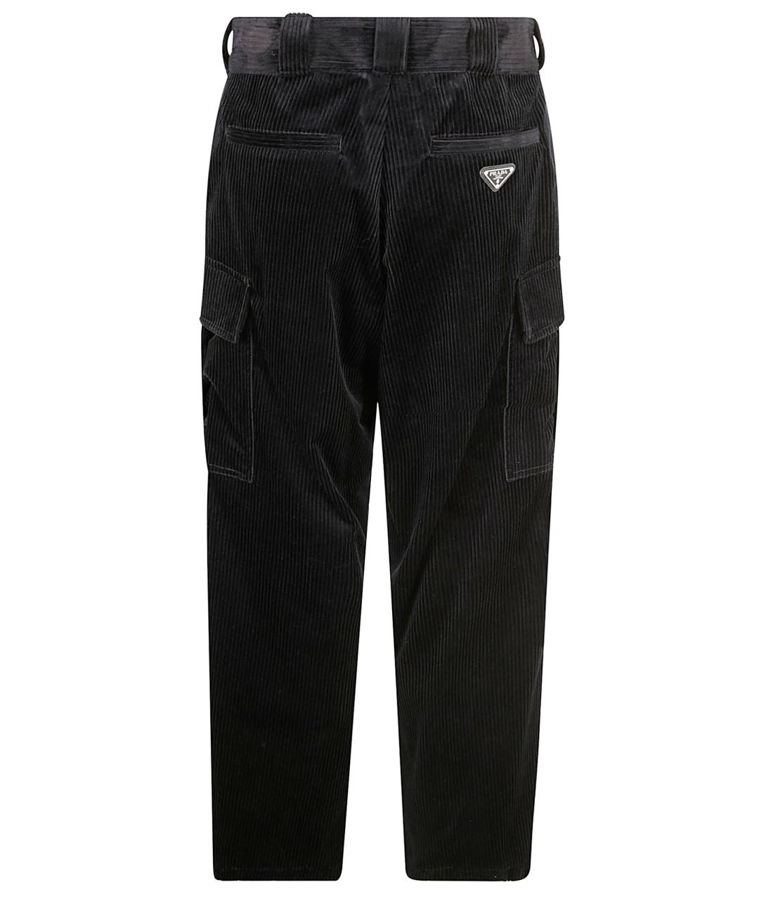PRADA Черные хлопковые повседневные брюки, фото 2
