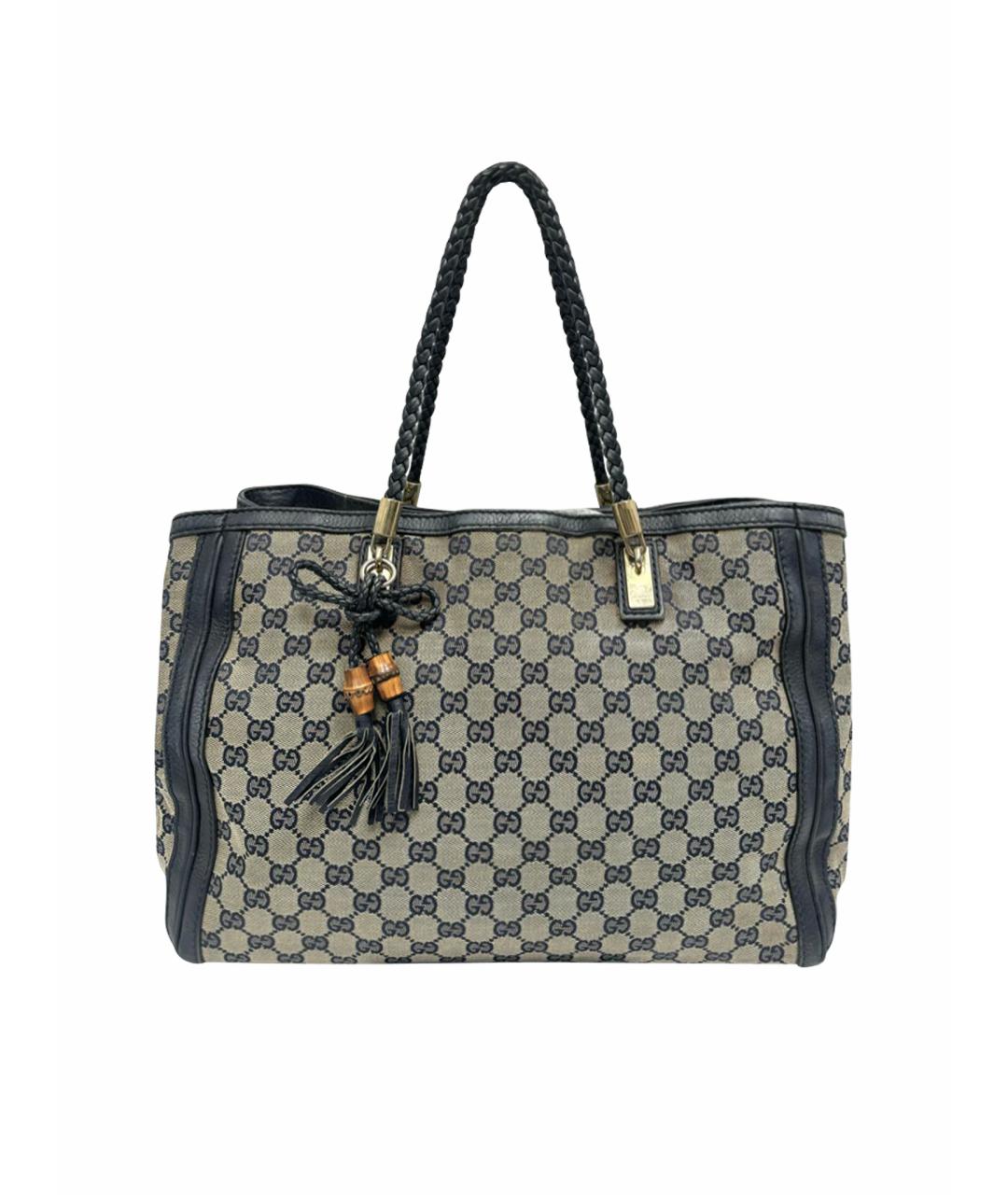 GUCCI Бежевая тканевая сумка тоут, фото 1