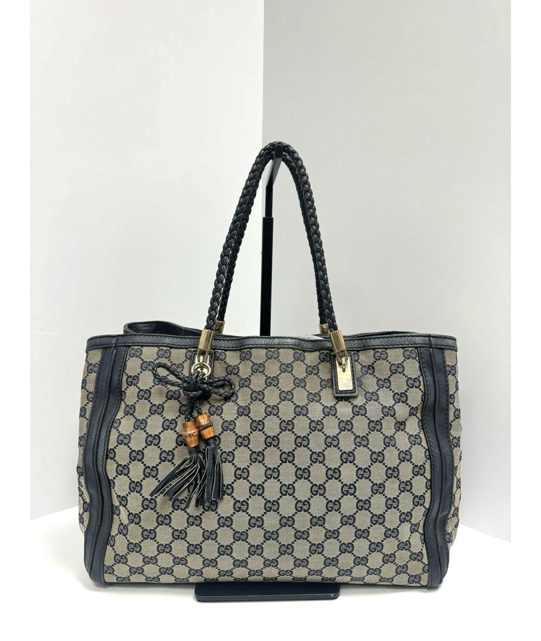 GUCCI Бежевая тканевая сумка тоут, фото 3