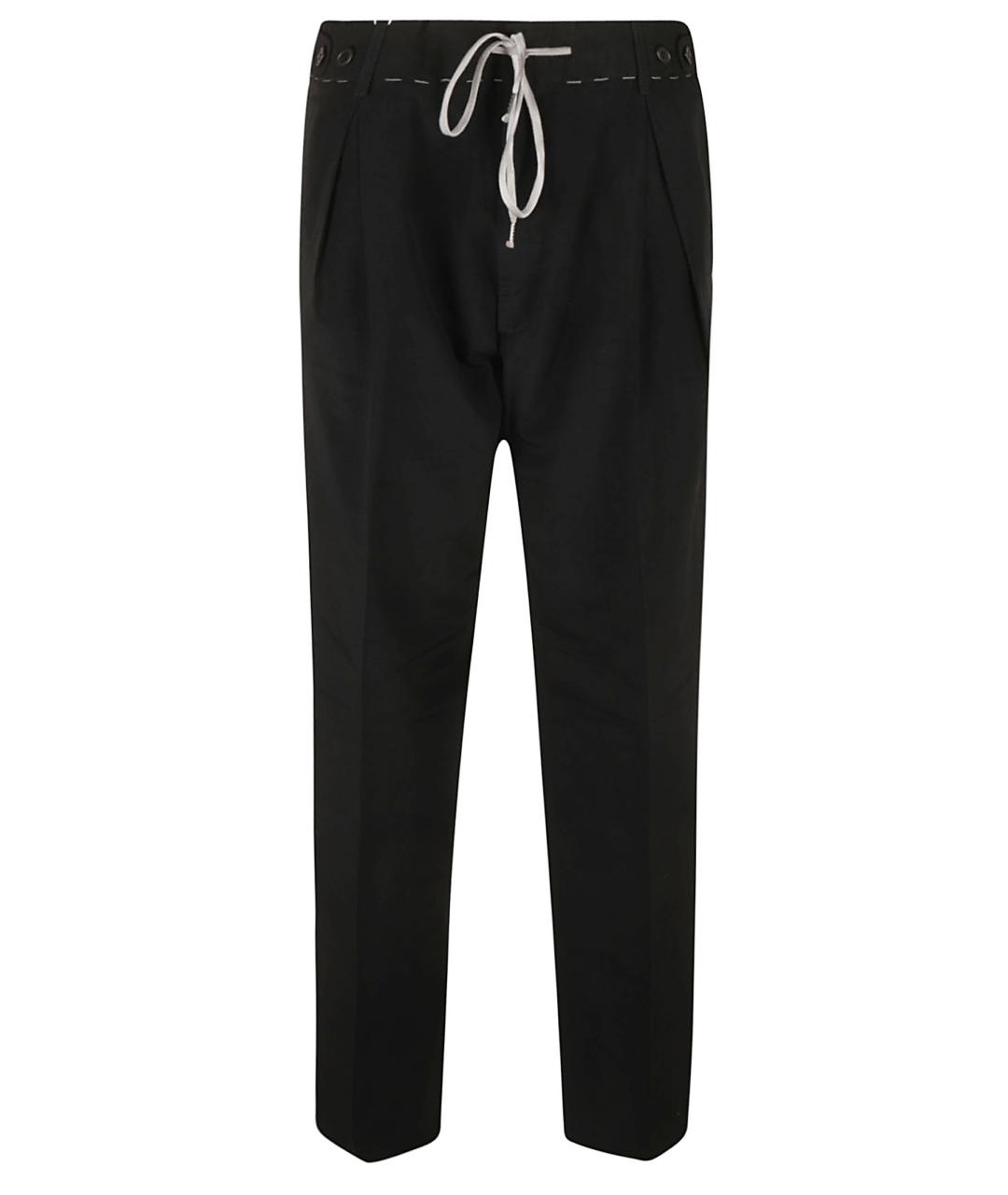 MAISON MARGIELA Черные хлопковые прямые брюки, фото 1