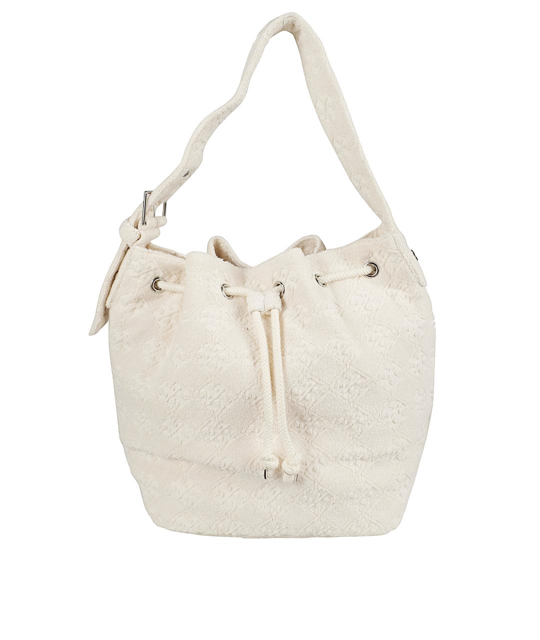 TORY BURCH Белая тканевая сумка с короткими ручками, фото 1