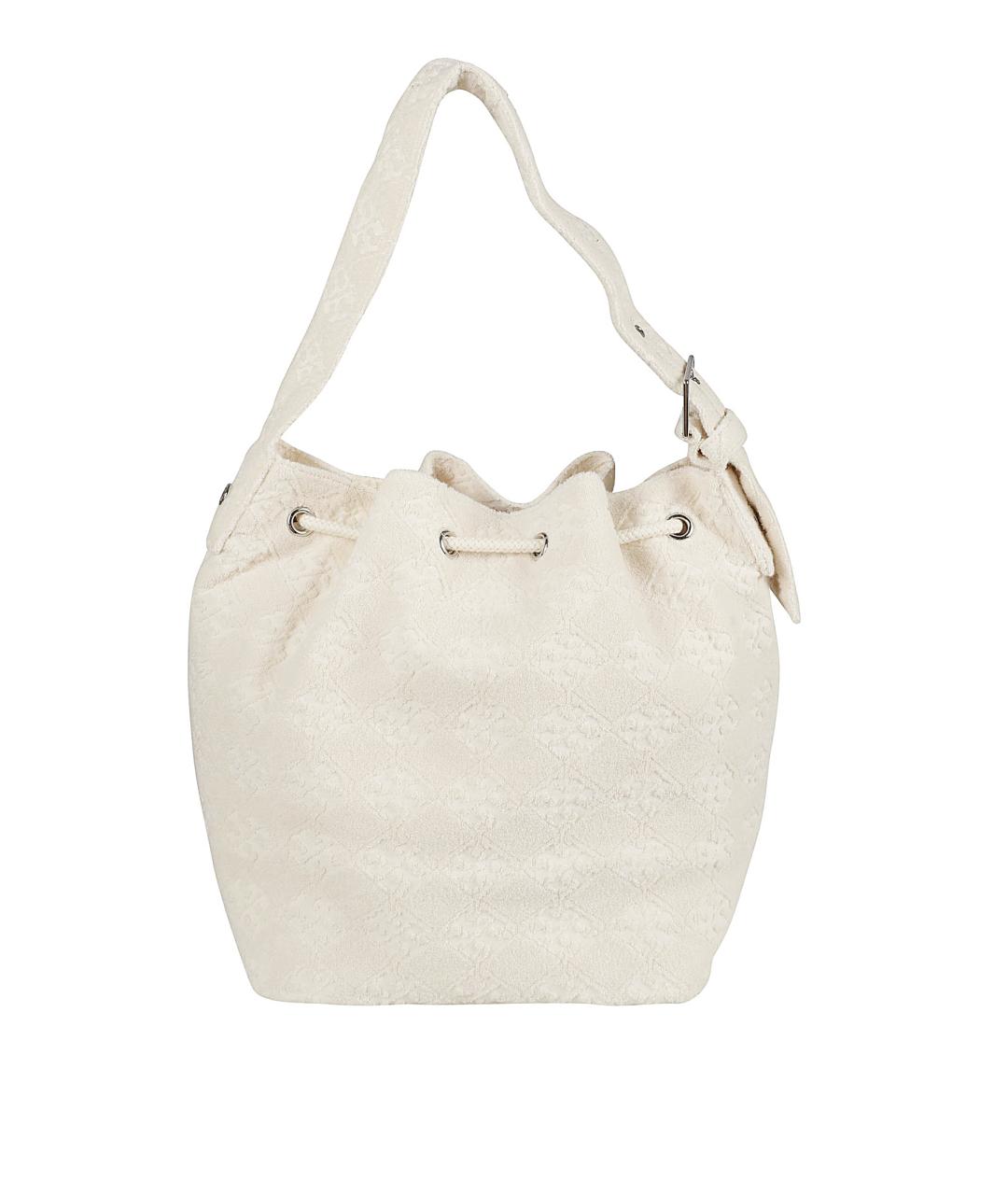TORY BURCH Белая тканевая сумка с короткими ручками, фото 2