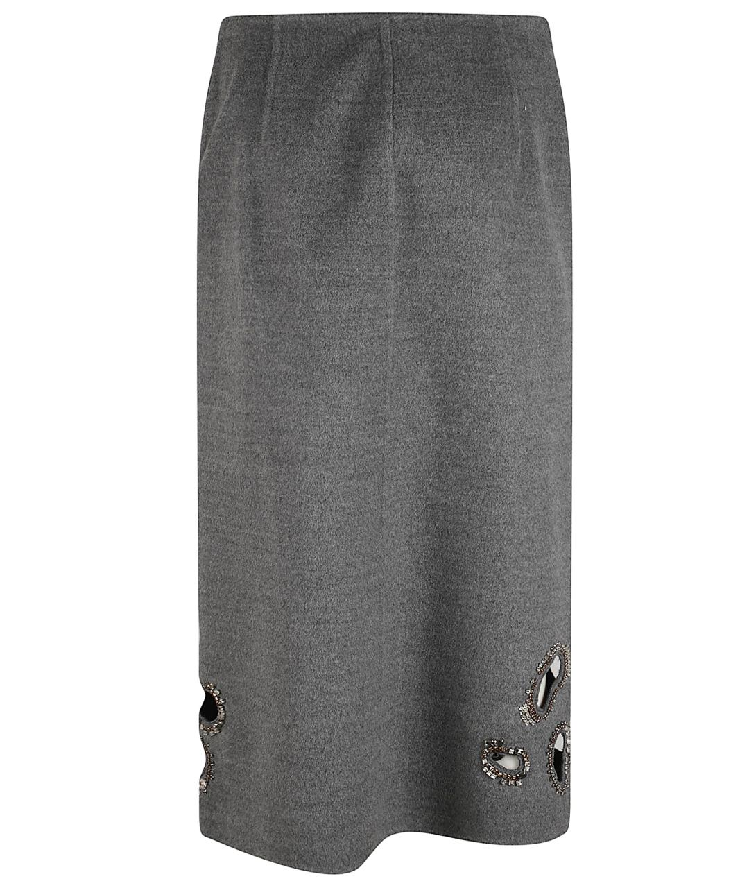 FABIANA FILIPPI Серая шерстяная юбка миди, фото 3