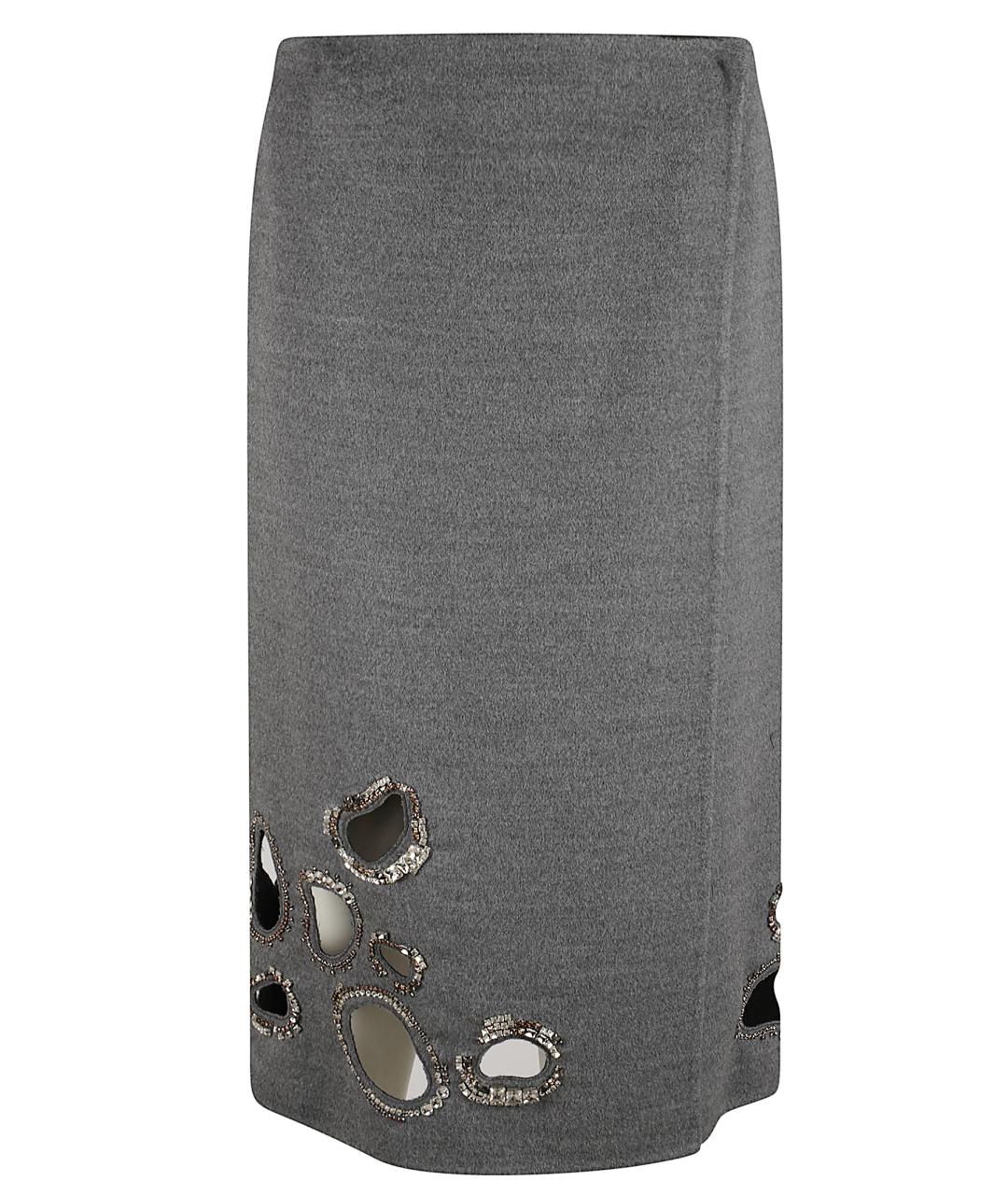 FABIANA FILIPPI Серая шерстяная юбка миди, фото 1