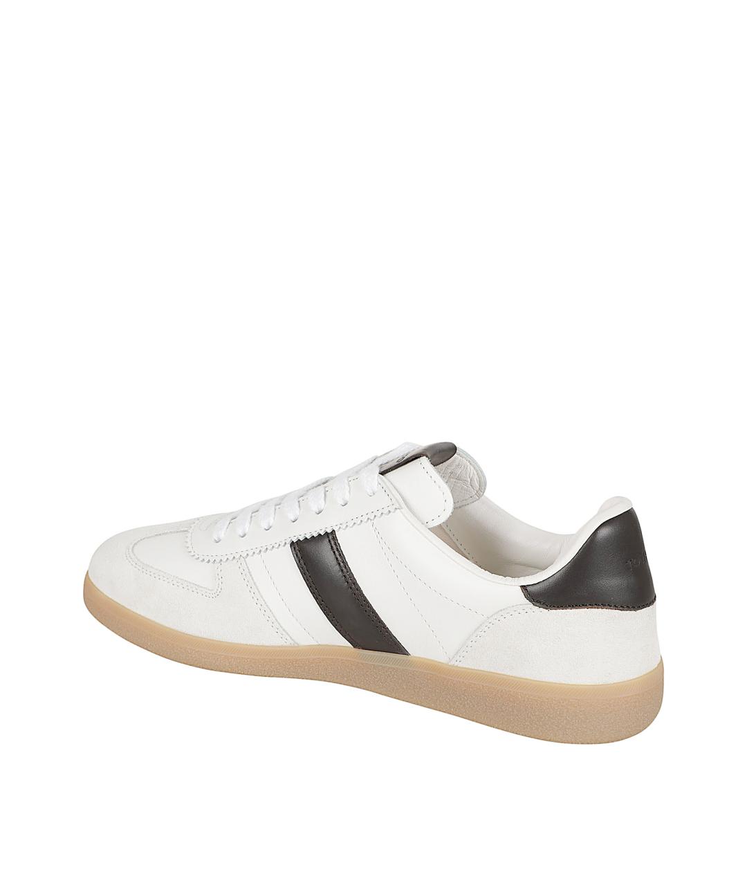 TOM FORD Белые кожаные низкие кроссовки / кеды, фото 3