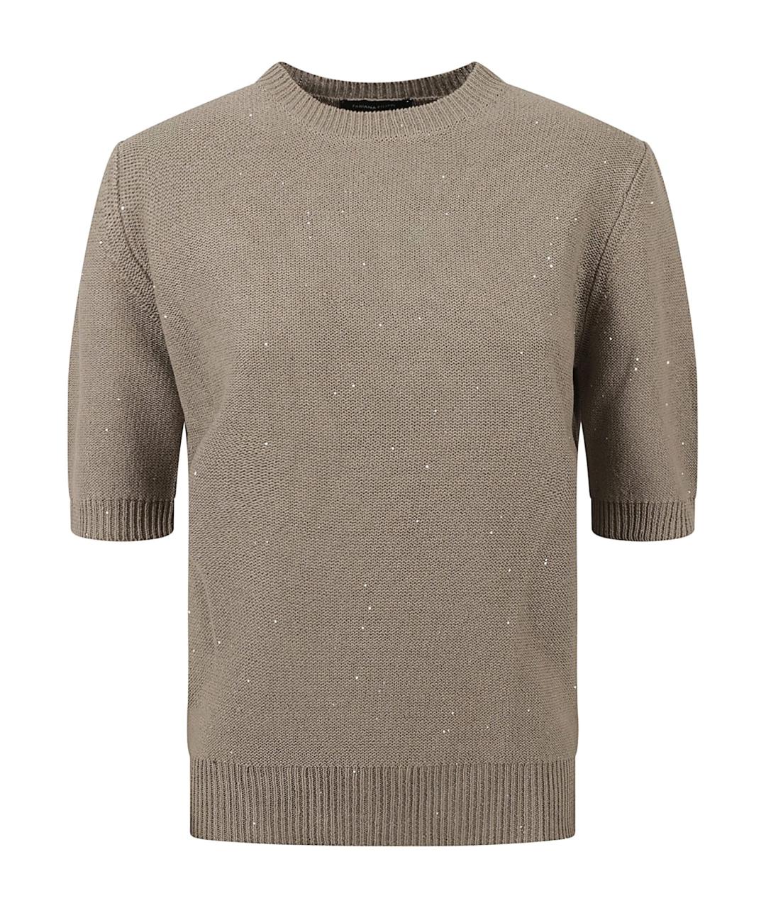 FABIANA FILIPPI Бежевая хлопковая футболка, фото 1