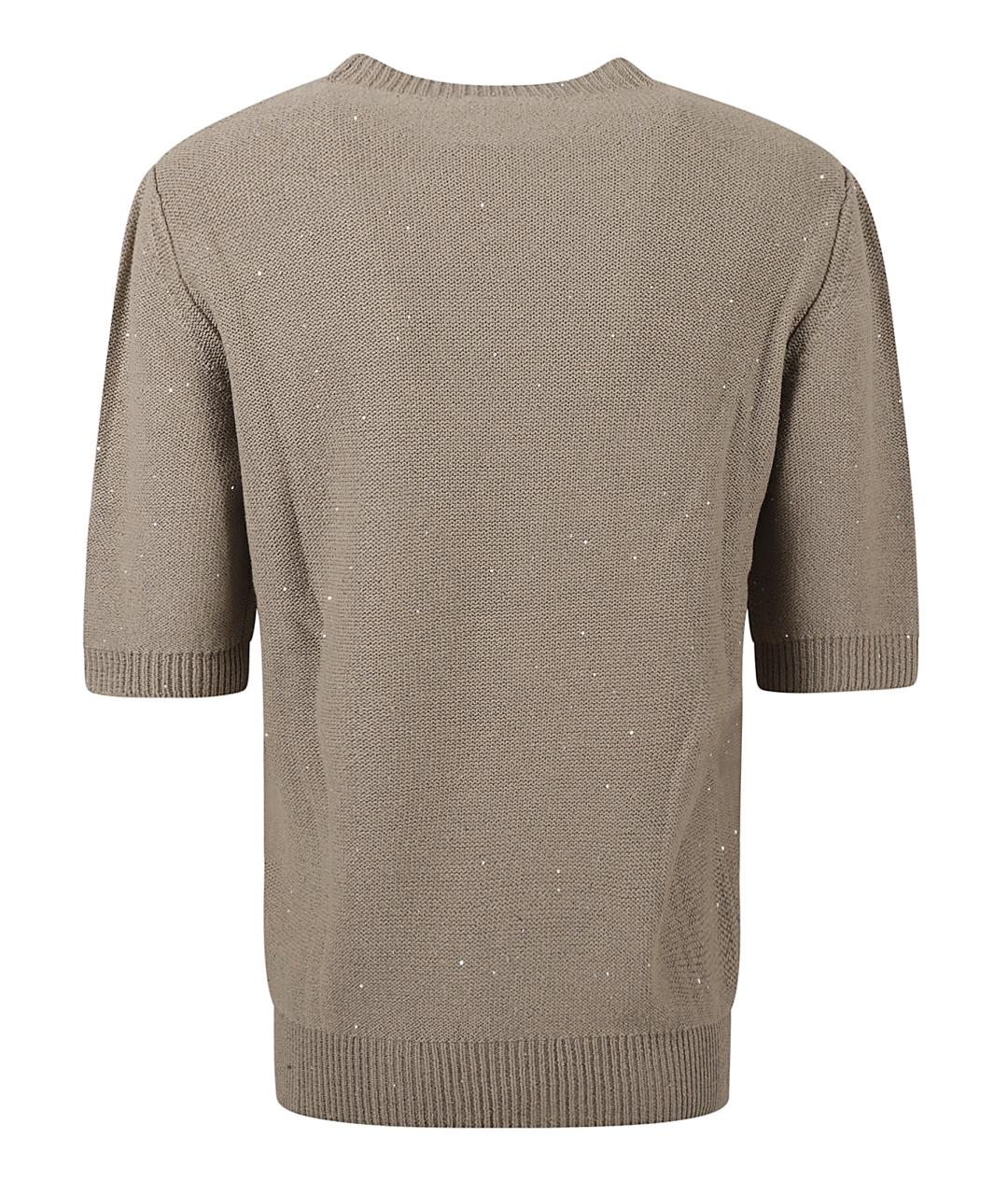 FABIANA FILIPPI Бежевая хлопковая футболка, фото 2