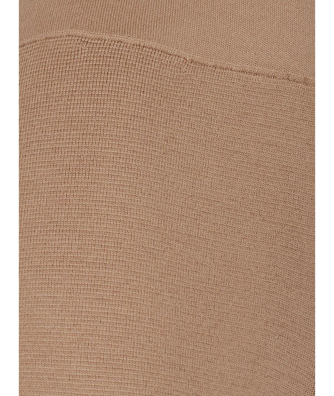 FABIANA FILIPPI Бежевые шерстяные прямые брюки, фото 2