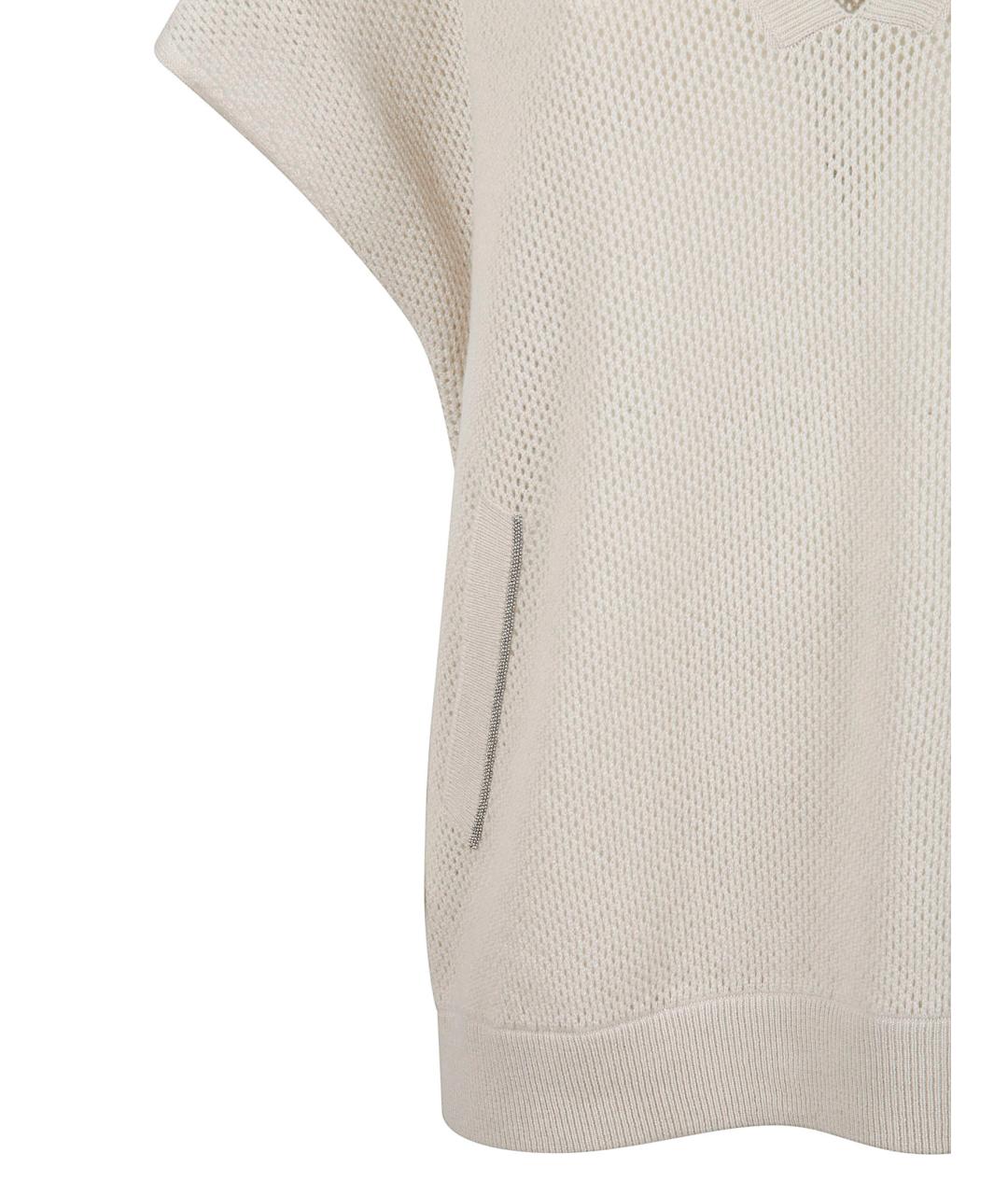 FABIANA FILIPPI Бежевая шерстяная футболка, фото 3