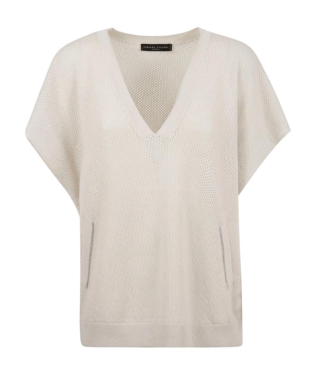 FABIANA FILIPPI Бежевая шерстяная футболка, фото 1