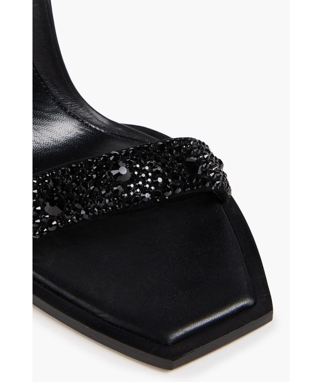 ALEXANDER MCQUEEN Черные кожаные босоножки, фото 4
