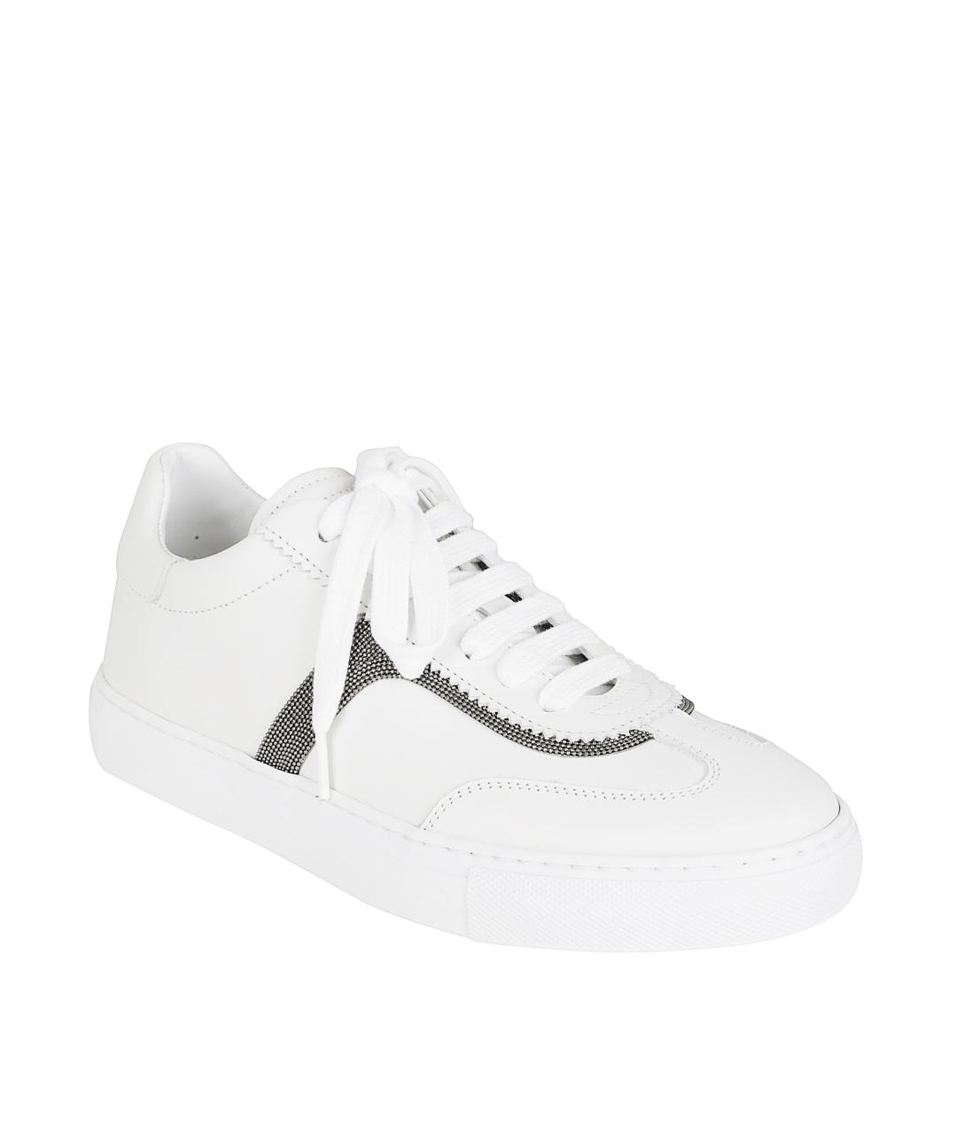 BRUNELLO CUCINELLI Белые кожаные кеды, фото 2