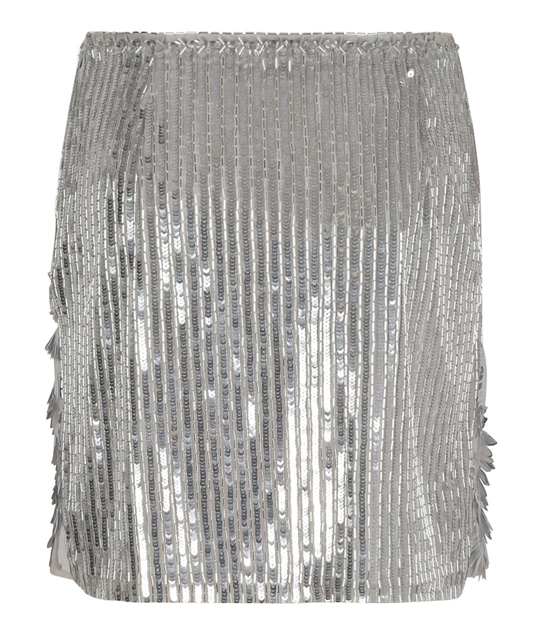 ALBERTA FERRETTI Серая полиэстеровая юбка мини, фото 2