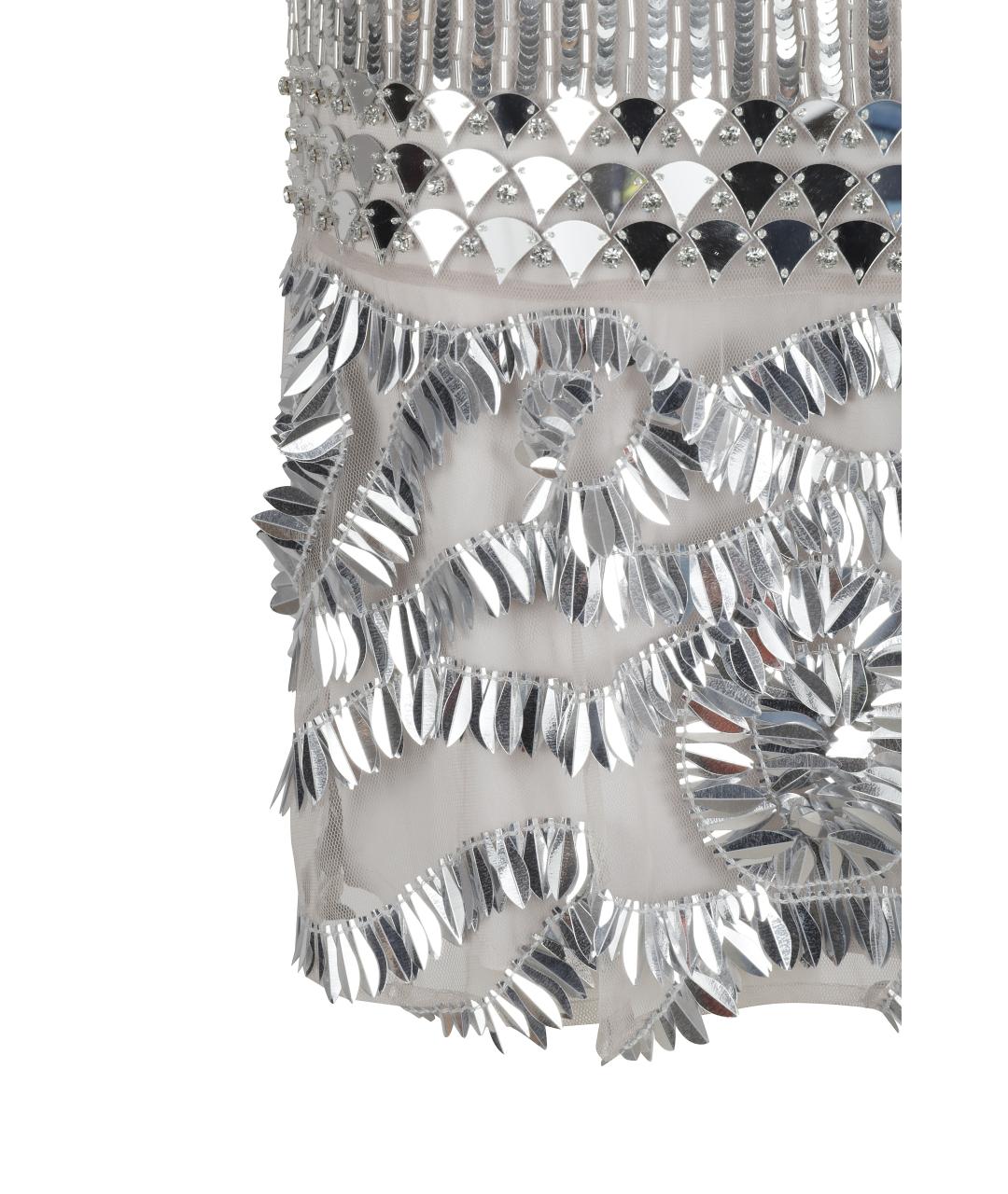 ALBERTA FERRETTI Серая полиэстеровая юбка мини, фото 3