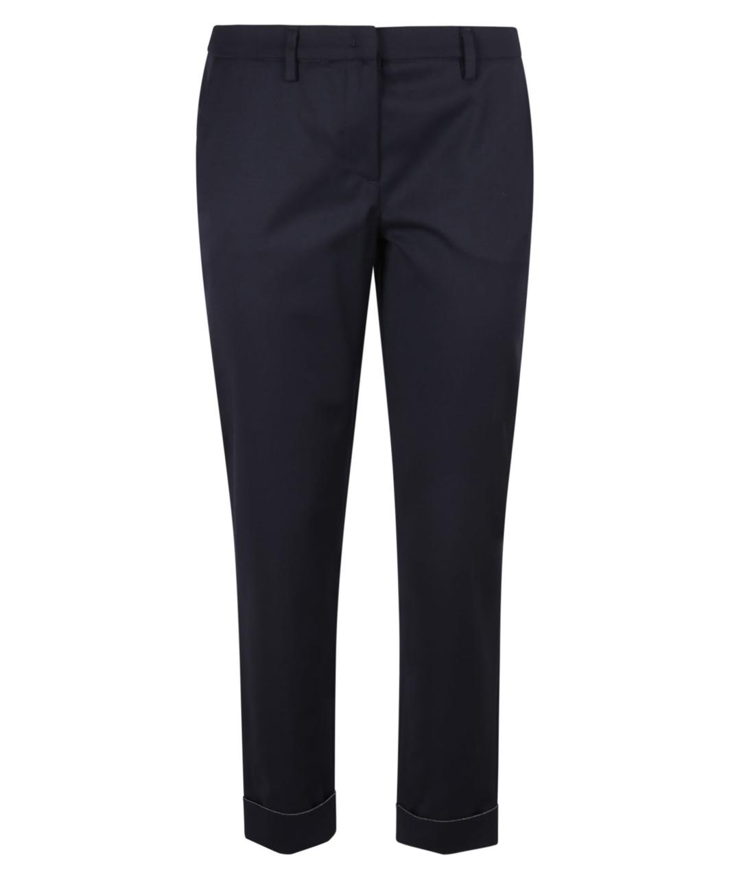 FABIANA FILIPPI Черные шерстяные прямые брюки, фото 1