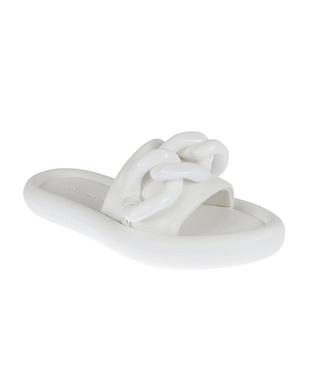 STELLA MCCARTNEY Белые синтетические шлепанцы, фото 2