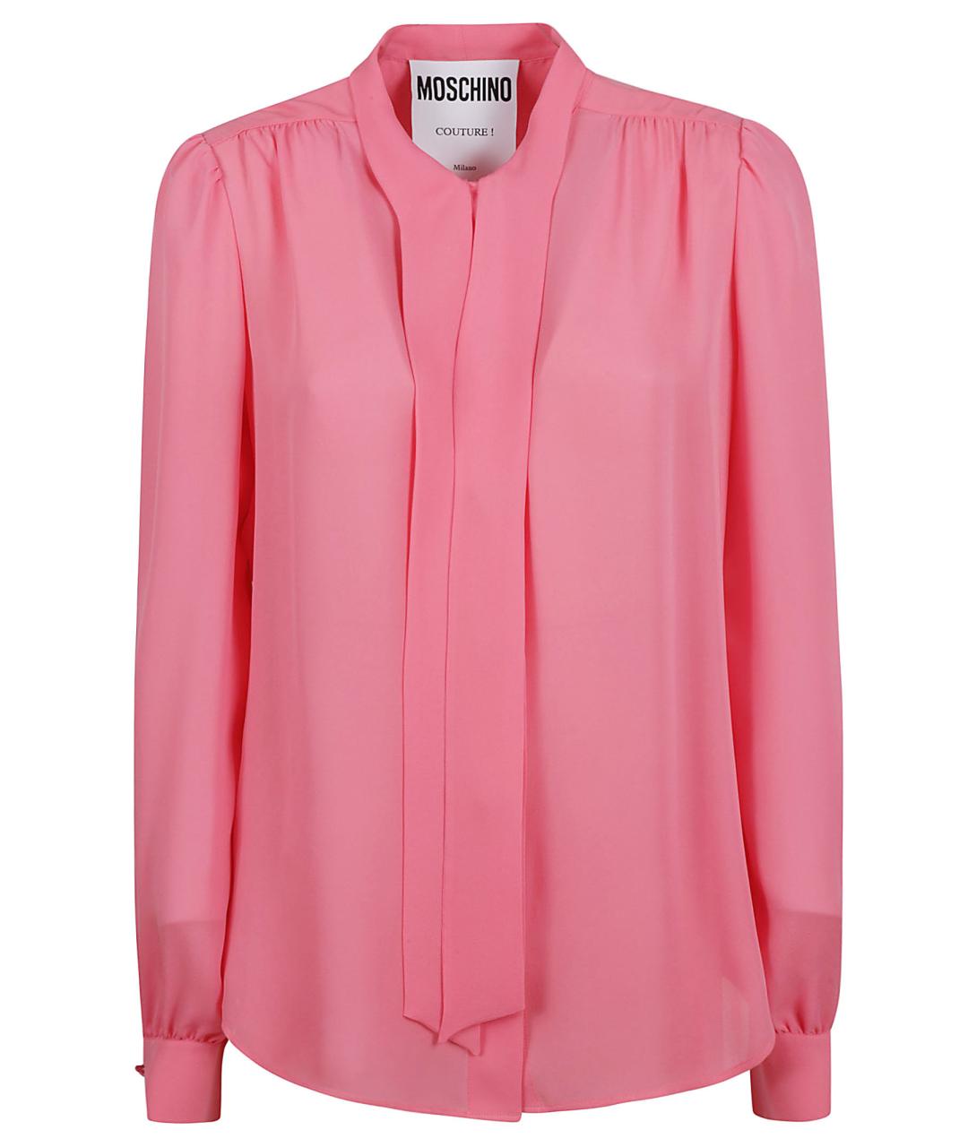 MOSCHINO Розовая шелковая рубашка, фото 1
