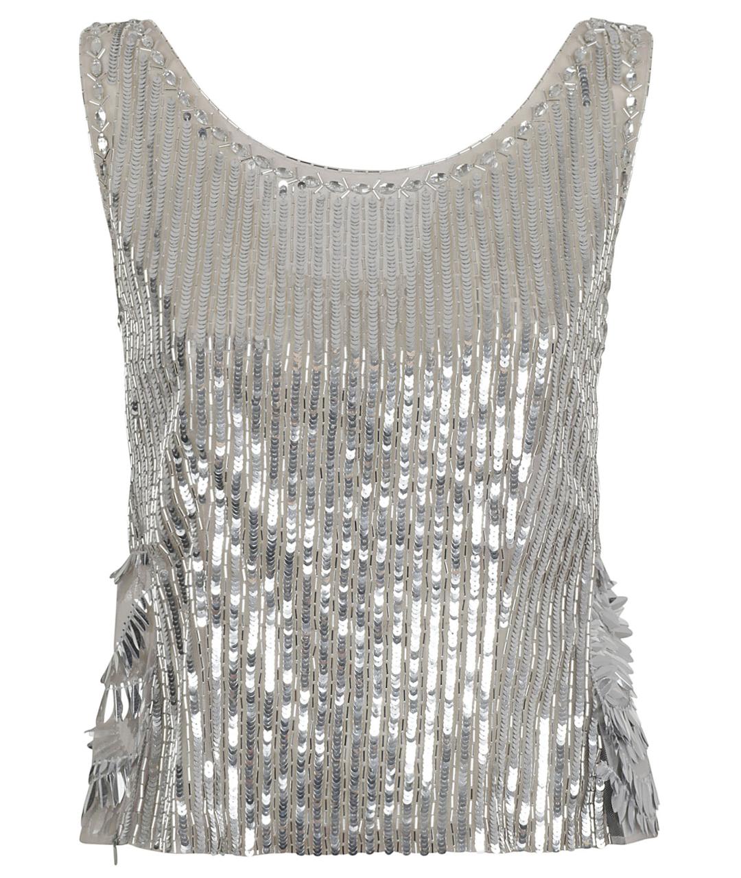 ALBERTA FERRETTI Серая полиэстеровая майка, фото 1