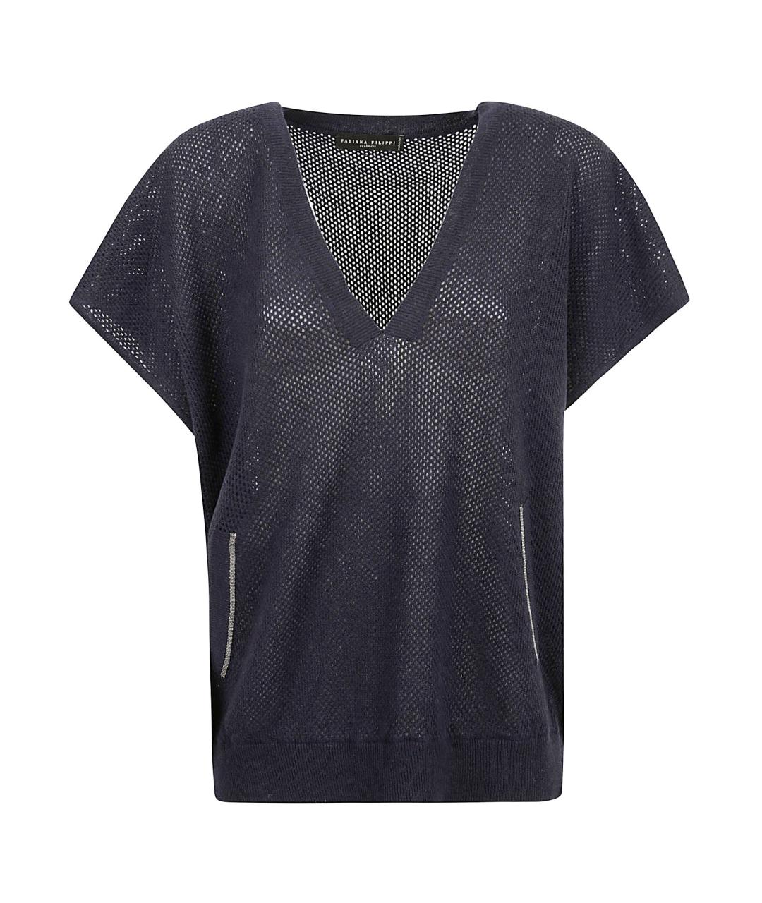 FABIANA FILIPPI Синяя вискозная футболка, фото 1
