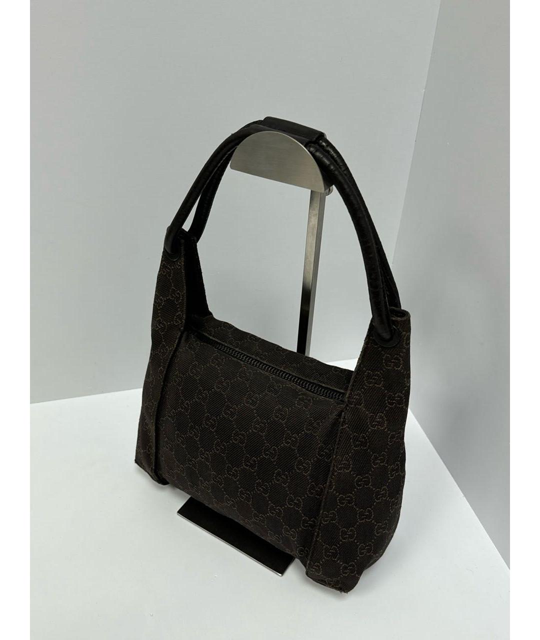 GUCCI Коричневая тканевая сумка тоут, фото 3